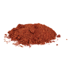 Pile of red powder on a white background.